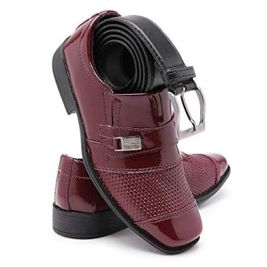 Imagem de Sapato Social Infantil + Cinto (31, Vermelho)