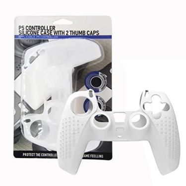 Imagem de Capa Protetora Silicone + 2 Grips Para Controle Compatível Com Playstation 5 Branca