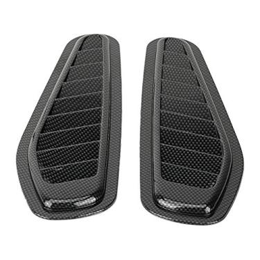 Imagem de Capa de fluxo de ar KIMISS, 2 peças de fibra de carbono para carro, estilo decorativo, plugue de circulação de ar e cobertura universal de capuz