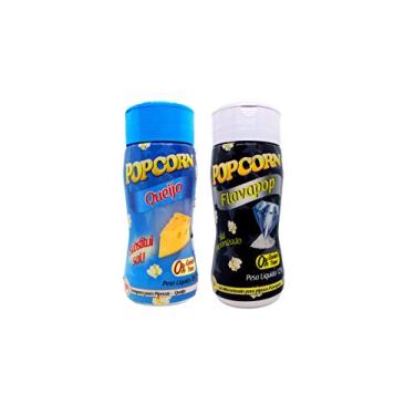 Imagem de Temperos P/ Pipoca Popcorn Cx 24 Frascos. 12 Queijo - 12 Flavapop Sal Micronizado Manteiga