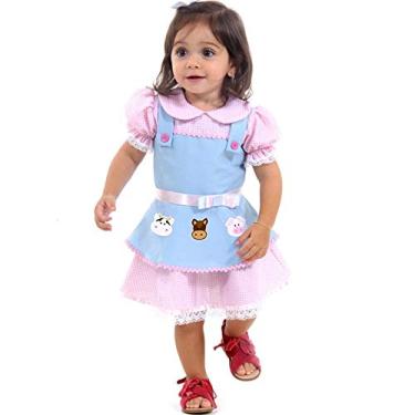 Imagem de Fantasia de Fazendeira Bebê Luxo Animais da Fazendinha P - 1