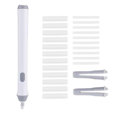Imagem de Borracha elétrica, apagador automático operado por bateria com 22 refis de borracha para pintura e esboço (branco)