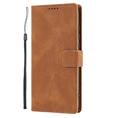 Imagem de GSYH Capa carteira para iPhone 13 Mini/13/13 Pro/13 Pro Max, capa flip de couro premium com suporte para cartão e função de suporte, capa protetora à prova de choque, marrom, 13 15,5 cm