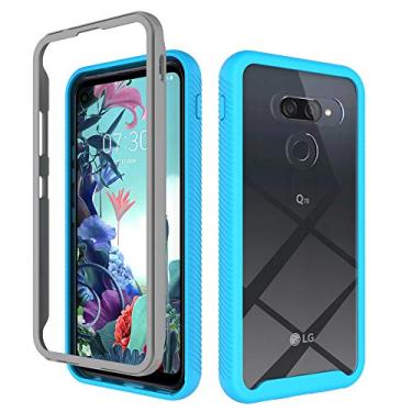Imagem de Capa de telefone para LG Q70 céu estrelado proteção de corpo inteiro híbrida à prova de choque amortecimento resistente a arranhões capa de telefone transparente para LG Q70 (azul claro, LG Q70)