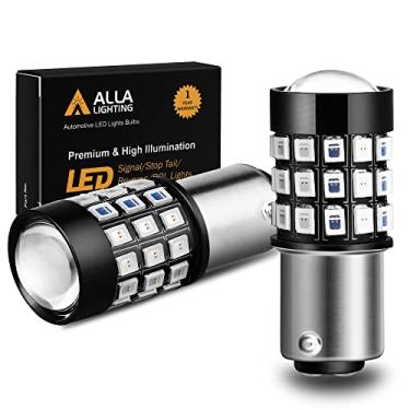 Imagem de Alla Lighting BAY15D 2057 1157 Lâmpadas de freio intermitentes de LED super brilhantes 12V SMD Strobe Stop 7528 1154 3496 Atualização de filamento duplo vermelho para carros, caminhões, motocicletas e reboques