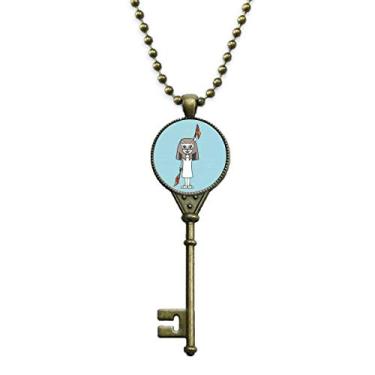 Imagem de DIYthinker Offside Bandeira de árbitro Gato Múmia Chaveiro Colar com pingente de corrente enfeitada