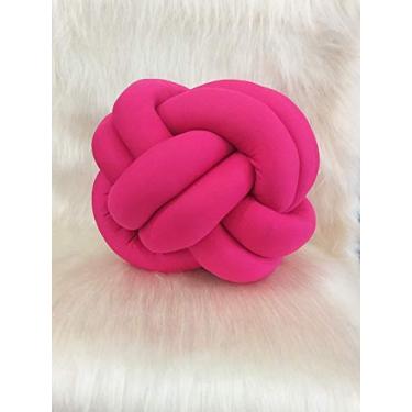 Imagem de Genérico Almofada Decorativa Nó Escandinavo para Sofá e Sala Pink, Malha Gel, Enchimento de Silicone Anti-Alérgico, Diâmetro 80 cm, Altura e Largura 30 cm