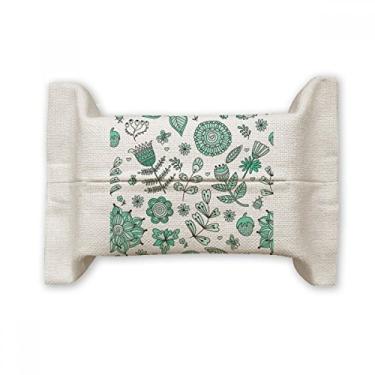 Imagem de Bolsa de linho de algodão com folhas verdes para desenho de folhas de papel para lenços faciais