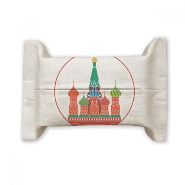 Imagem de Cathedral Buiding Moscow Church Suporte de capa de papel para lenços faciais Bolsa de linho de algodão