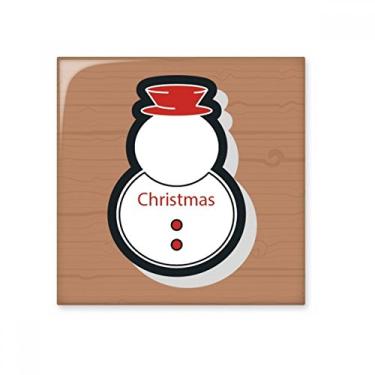 Imagem de Ícone de boneco de neve de Natal azulejo de cerâmica brilhante decalque decorativo de tijolos esmaltados