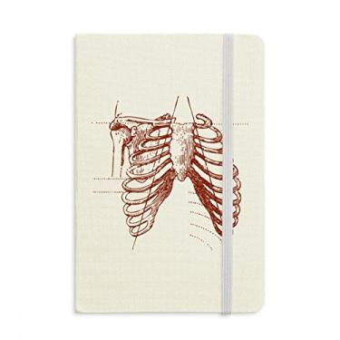 Imagem de Caderno de anotações de esqueleto com textura humana, capa dura oficial, diário clássico