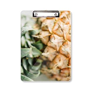 Imagem de Quadro de prancheta com imagem de abacaxi e frutas tropicais frescas A4