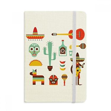Imagem de Caderno Sombrero Tequila Guitar Chili Mexico Elment Oficial Tecido Rígido Diário Clássico