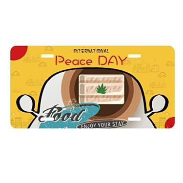 Imagem de DIYthinker Placa de carro de Hong Kong Sushi com camarão China Placa de carro Decoração Dia da Paz