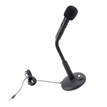 Imagem de Microfone de mesa USB Desktop pescoço de ganso com microfone de botão para computador Gaming Live Streaming Preto 3,5 mm