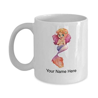 Imagem de Caneca de sereia personalizada - Copo de café de sereia - Ideia de presente de sereia - Copo de sereia personalizado - Caneca de sereia personalizada - Caneca de café de 325 ml