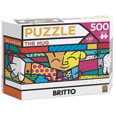 Imagem de Quebra Cabeça Puzzle 500 Pçs Panorama Romero Britto The Hug - Grow