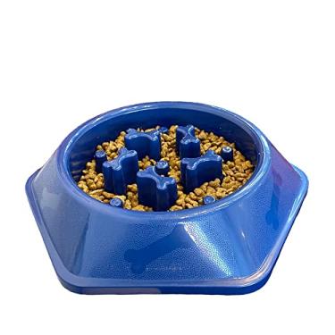 Imagem de Comedouro para Cães Lento, Comedouro Educativo para Gatos, Comedouro para Cachorros, Alimentação Lenta, Prático e Resistente,Azul