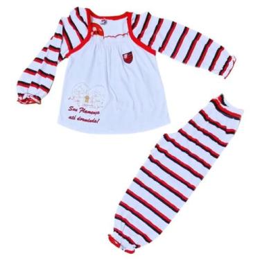 Imagem de Pijama Infantil Flamengo Longo Feminino Oficial - Revedor