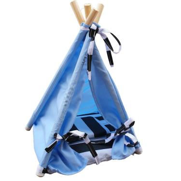 Imagem de Caminha Cabana Pet Toca Oca Tenda Cama Cachorro Cão P Azul