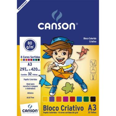 Imagem de Bloco Canson Linha Infantil Colorido Criativo 80/M² A3 297 X 420 Mm Co