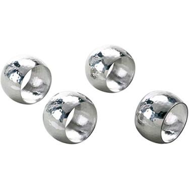 Imagem de Elegance Anel de guardanapo de aço martelado, prata