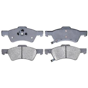 Imagem de ACDelco Conjunto de pastilhas de freio a disco dianteiro semi-metálico prata 14D857M com sensor de desgaste