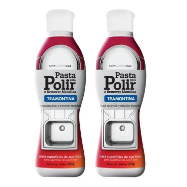 Imagem de Kit2 Pasta Polir Limpador Removedor Manchas Panela Inox 200G