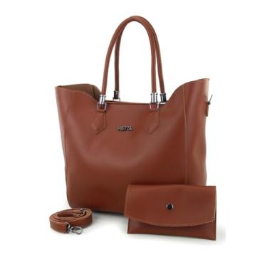 Imagem de Bolsa Sacola Transversal e Necessarie Retta (Caramelo)