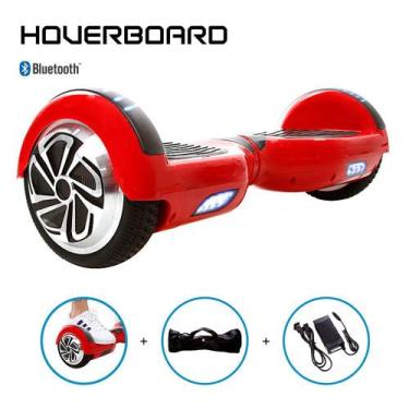 Imagem de Skate Elétrico 6,5 Vermelho Hoverboard Bluetooth E Bolsa