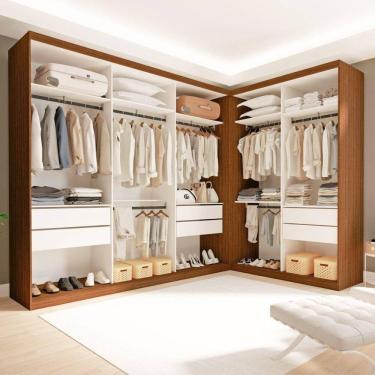 Imagem de Conjunto Closet Casal sem Portas 2 Módulos 6 Gavetas França Freijó