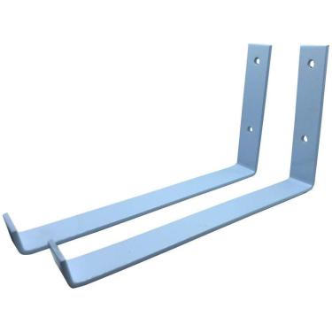 Imagem de Kit 2 Suporte Mão Francesa Invertida 20Cm Branca