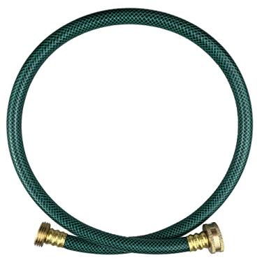 Imagem de Darnassus Mangueira de jardim de PVC Mangueira de água resistente verde de 1,27 cm com acessórios de latão sólido, sem vazamento, flexível, para ambientes externos, gramados, pátio (9,5 m, verde)