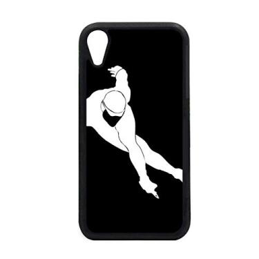 Imagem de Capa preta Skating Winter Sport Outline para iPhone XR para proteção de telefone Apple