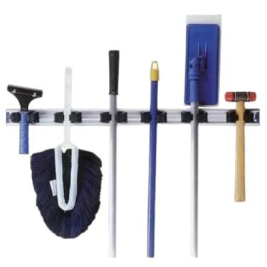 Imagem de Bralimpia Suporte Organizador Vassouras Rodos 6 Pontos - Alumínio Anodizado - Ferramentas, Objetos - Atividades de Limpeza - Vários Cores