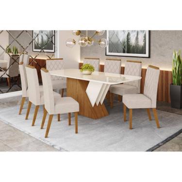 Imagem de Mesa de Jantar Epic 200 C. Vidro 8 Cad. Nina Linho - Henn