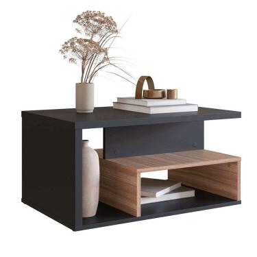 Imagem de mesa de centro retangular leah preta e montana