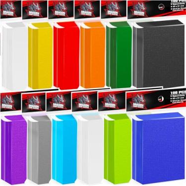 Imagem de 1200 peças de capas foscas para cartas colecionáveis - tamanho padrão (66 x 91 mm) adequado para MTG, Yugioh, cartas de beisebol, jogos de tabuleiro - protetores de plástico sem ácido e sem PVC (12