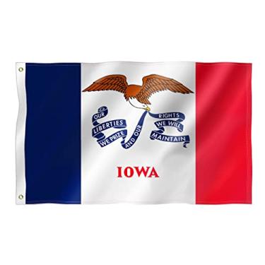 Imagem de Sheface Bandeira do estado de Iowa, 9,5 x 1,5 m, durável, estampada, com ilhós de latão forte, faixa de poliéster para uso interno/externo