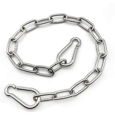 Imagem de MIKMAYTOO Corrente de aço inoxidável resistente com capacidade de 250 kg para sacos de pancada, redes de cadeira suspensa, balanço trapézio yoga (20, 4 mm)