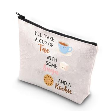 Imagem de WSNANG Bangtan Fan Gift K-Pop Music Lover Bag Uma xícara de Tae com Suga e uma sacola Kookie sacola de compras reutilizável, Bolsa Suga Kookie, One Size, Moderno