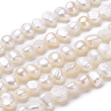 Imagem de Beadthoven 100 peças/2 fios de pérolas cultivadas naturais de água doce 6-7 mm pepitas irregulares pérolas soltas para pulseira faça você mesmo, colar, joias, contas, artesanato, suprimentos, furo de