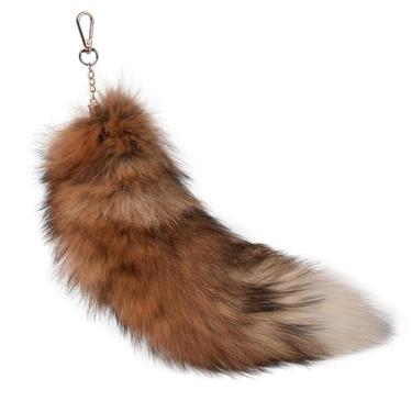 Imagem de Chaveiro Therian Fofo Foxfur Cauda Cosplay Mochila de Brinquedo Borla Acessórios Gancho Pingente para Presente de Menina, H, G