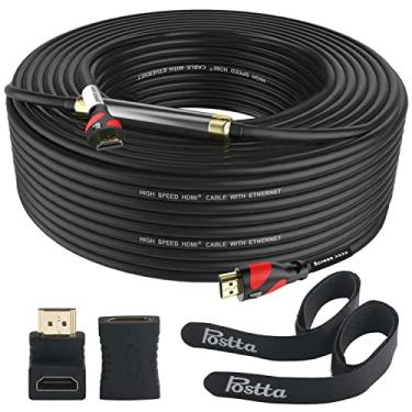 Imagem de Cabo HDMI Postta Ultra HDMI com cabo de 2 peças + 2 adaptadores HDMI suportam 4K 2160P, 1080P, 3D, retorno de áudio e Ethernet, Vermelho, 75FT