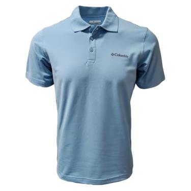 Imagem de Columbia Camisa polo masculina de piquê com ajuste ativo, Azul-celeste, GG