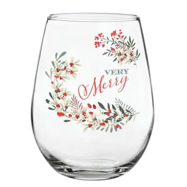 Imagem de Heartfelt Collection Taças de vinho sem haste, férias de inverno e taça de vinho sem haste de Natal, 590 ml, Very Merry