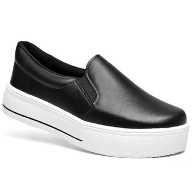 Imagem de Tenis Lumiss Feminino Casual Sapatenis Confort IT (37, Sintético preto)