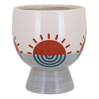 Imagem de CACHEPÔ CERÂMICA 15x13x13cm BEGE VASO DECORATIVO PLANTA