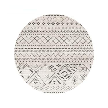 Imagem de Tapete redondo para área de poltrona, macio, antiderrapante, cor clara, decoração de sala de estar, lavável, vestiário, flanela, 11,160 cm, 62,99 pol.