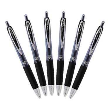 Imagem de Caneta de gel retrátil Uni-Ball Signo 207, ponta micro de 0,5 mm, preta, pacote com 6